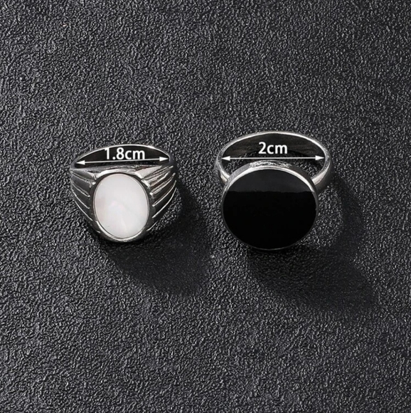 2PCS ROUND & OVAL STAINLESS STEEL RINGS - Picture 2 of 2